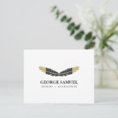 Trendy Goud Gedompelde Boho Veer Ontwerper Wit Briefkaart (Staand voorkant)