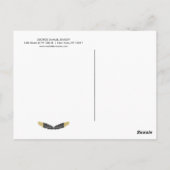 Trendy Goud Gedompelde Boho Veer Ontwerper Wit Briefkaart (Achterkant)
