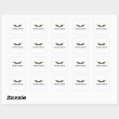 Trendy Goud Gedompelde Boho Veer Ontwerper Wit Vierkante Sticker (Vel)