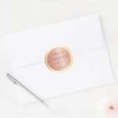 Trendy Goud Glanzende Effect Elegante Kerstmisstij Ronde Sticker (Envelop)