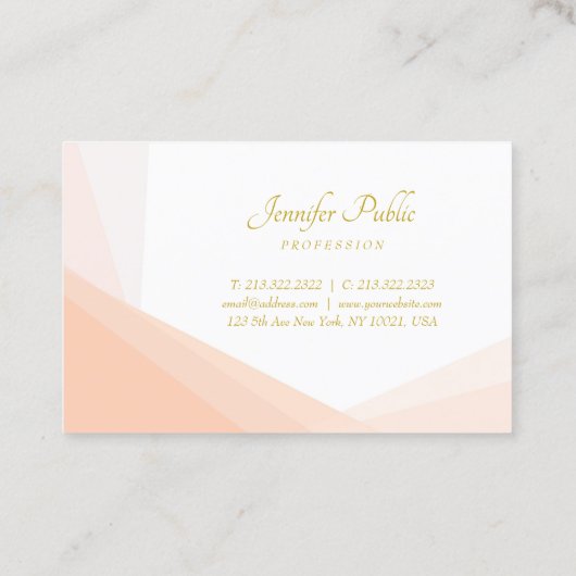 Trendy Goud Handgeschreven Naam Professioneel Eleg Visitekaartje (Achterkant)