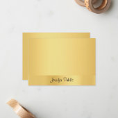 Trendy Goud Handgeschreven Script Elegante Sjabloo Notitiekaartje (Voorkant / Achterkant in situ)