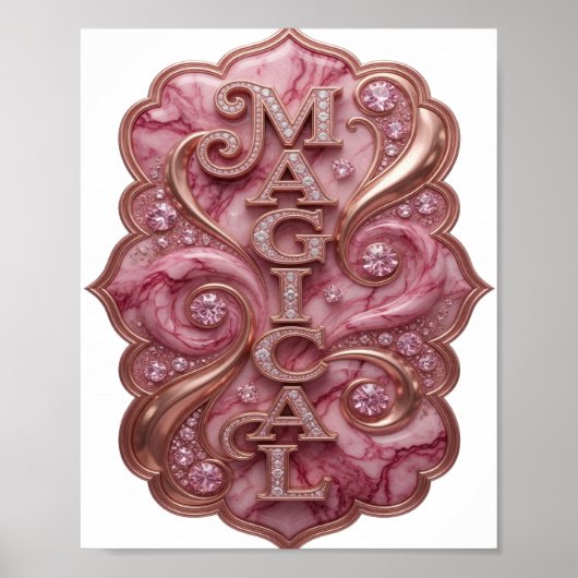 Trendy Goud MAGISCHE Slogan Ontwerp Poster (Voorkant)