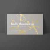 Trendy Goud Marmeren Patroon op Grijs Designer Visitekaartje