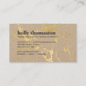 Trendy Goud Marmeren Patroon op Kraft Visitekaartje (Achterkant)