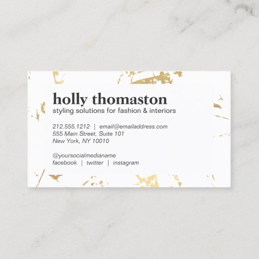 Trendy goud marmeren patroon visitekaartje (Achterkant)