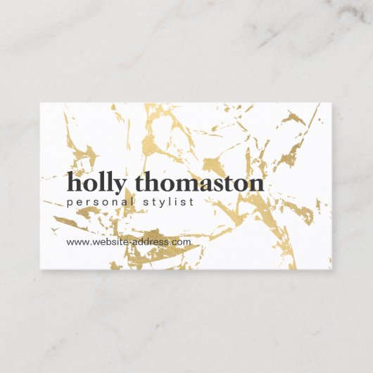 Trendy goud marmeren patroon visitekaartje (Voorkant)