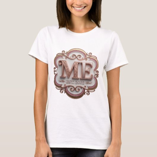 Trendy Goud ME EST 2002 Design T-shirt (Voorkant)