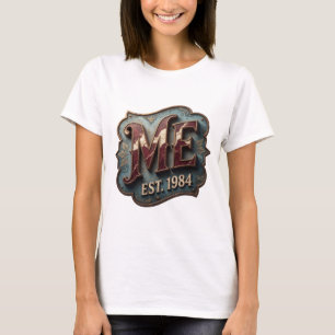 Trendy Goud ME OPGERICHT 1984 Artistiek Motief T-shirt