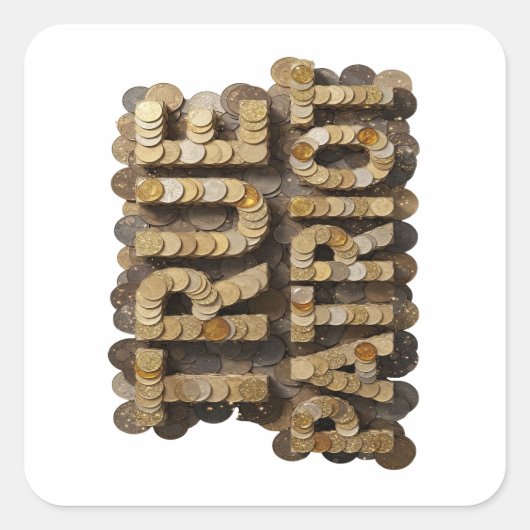 Trendy Goud MONEY Sticker Kunst (Voorkant)