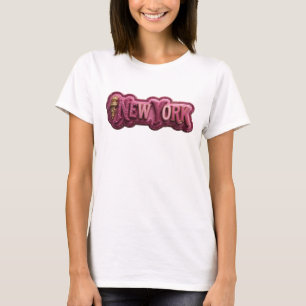 Trendy Goud NEW YORK 3D Tekst Kunst T-shirt