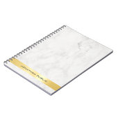 Trendy Goud Wit Marmer Elegante Sjabloon Spiraal Notitieboek (Linkerzijde)