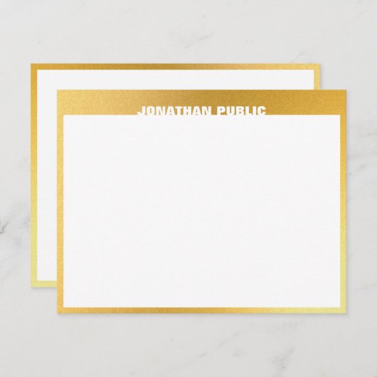 Trendy Goud Wit Sjabloon Elegant Modern Design (Voorkant / Achterkant)