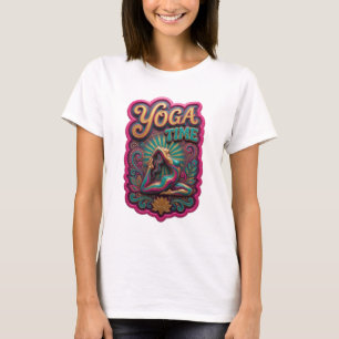 Trendy Goud YOGA TIME Tekst Design T-shirt