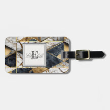 Trendy Goud Zwart Geometrisch Marmer Patroon