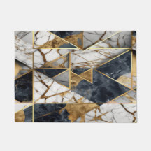Trendy Goud Zwart Geometrisch Marmer Patroon