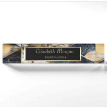 Trendy Goud Zwart Geometrisch Marmer Patroon