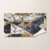 Trendy Goud Zwart Geometrisch Marmeren Patroon Bad Handdoek (Handdoek)