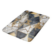 Trendy Goud Zwart Geometrisch Marmeren Patroon Badmat (Gekanteld)