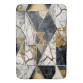Trendy Goud Zwart Geometrisch Marmeren Patroon Badmat (Voorkant Verticaal)