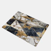 Trendy Goud Zwart Geometrisch Marmeren Patroon Deurmat (Schuin)