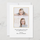 Trendy Goud Zwart Wit Pines Kerstmis foto Kaart (Achterkant)