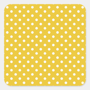 Trendy gouden achtergrond met witte stippen 1. vierkante sticker
