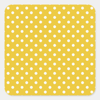 Trendy gouden achtergrond met witte stippen 1. vierkante sticker