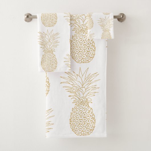 Trendy gouden ananaspatroon bad handdoek (Insitu)