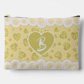 Trendy gouden beige harten met Stippen en wervelin Etui (Voorkant)