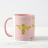 Trendy Gouden Bij Blush Roze Mok (Links)