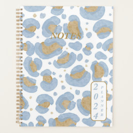 Trendy gouden blauwe notities 2024 planner