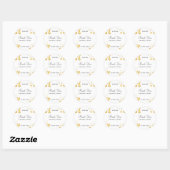 Trendy Gouden Confetti Sjabloon Bedankt Script Ronde Sticker (Vel)
