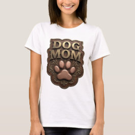 Trendy Gouden DOG MOM Statement Ontwerp T-shirt