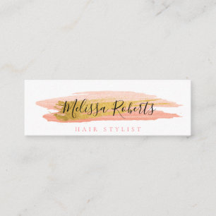 trendy gouden en roze herenkappervisitekaartje mini visitekaartje