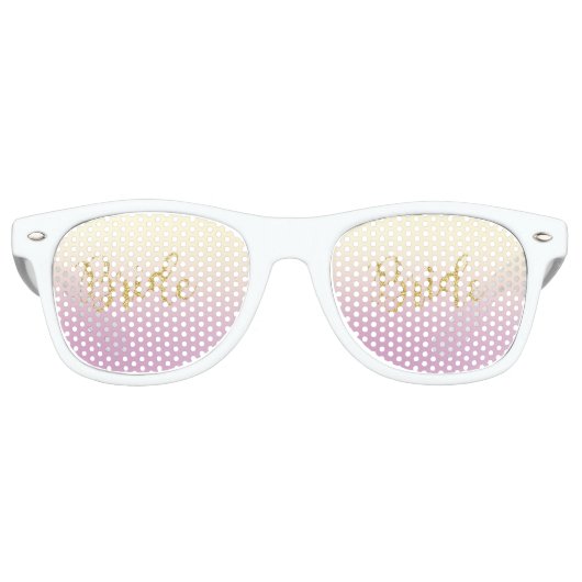 Trendy Gouden Glitter Bruid Retro Zonnebril (Voorkant)