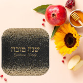 Trendy Gouden Glitter Drops Joodse Rosh Hashanah Papieren Bordje