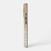 Trendy Gouden Glitter en Leopard iPhone 16 Hoesje (Linkerkant)
