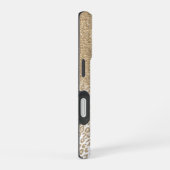 Trendy Gouden Glitter en Leopard iPhone 16 Hoesje (Rechterkant)