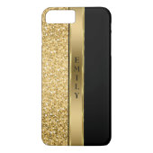 Trendy gouden glitter en streep Case-Mate iPhone case (Achterkant)