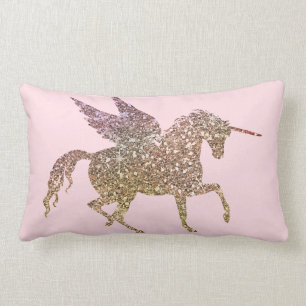 Trendy Gouden Glitter Glans Eenhoorn Pegasus Paard Kussen