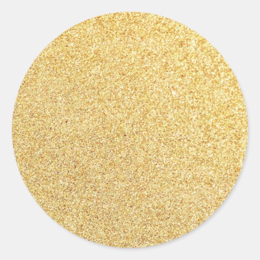 Trendy Gouden Glitter Lege Sjabloon Modern Elegant Ronde Sticker (Voorkant)