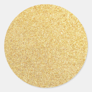 Trendy Gouden Glitter Lege Sjabloon Modern Elegant Ronde Sticker
