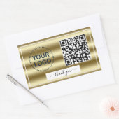 Trendy Gouden Golven Gradiënt QR Code Uw Logo     Rechthoekige Sticker (Envelop)