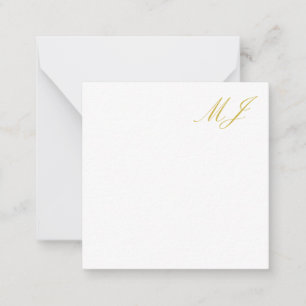 Trendy Gouden Kleur Monogram Minimalistisch Modern Notitiekaartje