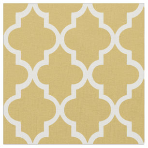 Trendy Gouden Marokkaans Quatrefoil Patroon Stof