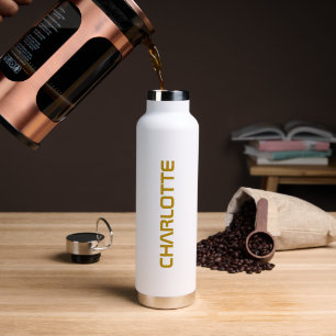 Trendy Gouden Meisjesnaam Script Op Maat Waterfles