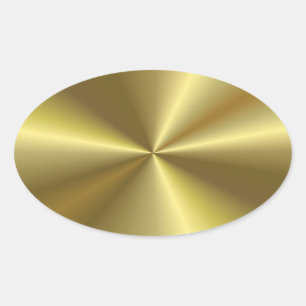 Trendy gouden metalen uitstraling lege sjabloon el ovale sticker
