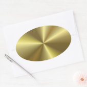 Trendy Gouden Metallic Uitzicht Lege Sjabloon Eleg Ovale Sticker (Envelop)