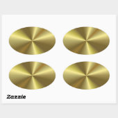 Trendy Gouden Metallic Uitzicht Lege Sjabloon Eleg Ovale Sticker (Vel)